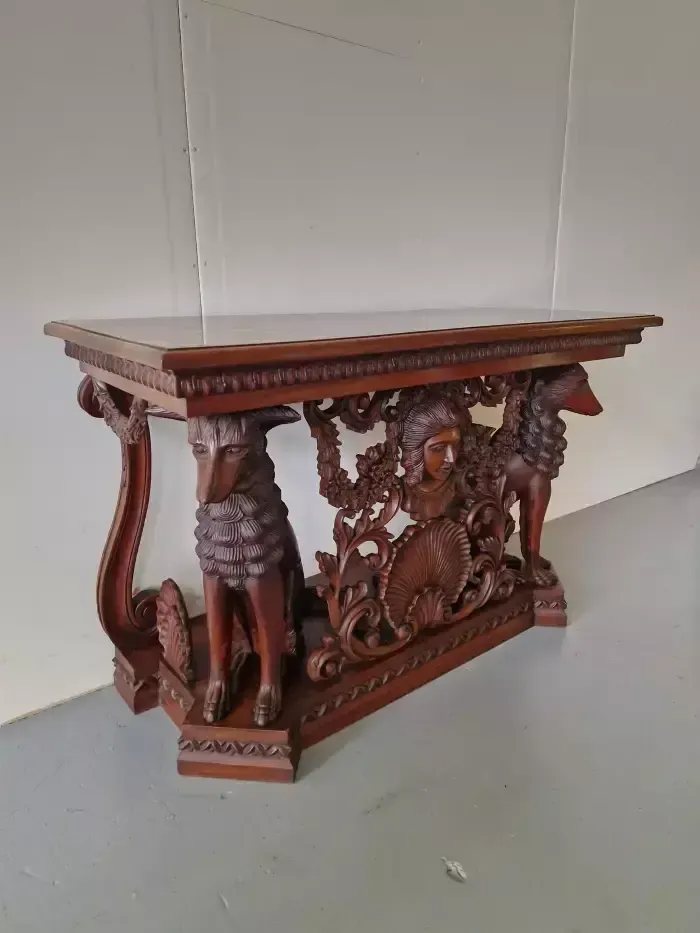 Neo Renaissance Style Mahogany Console photo for sale