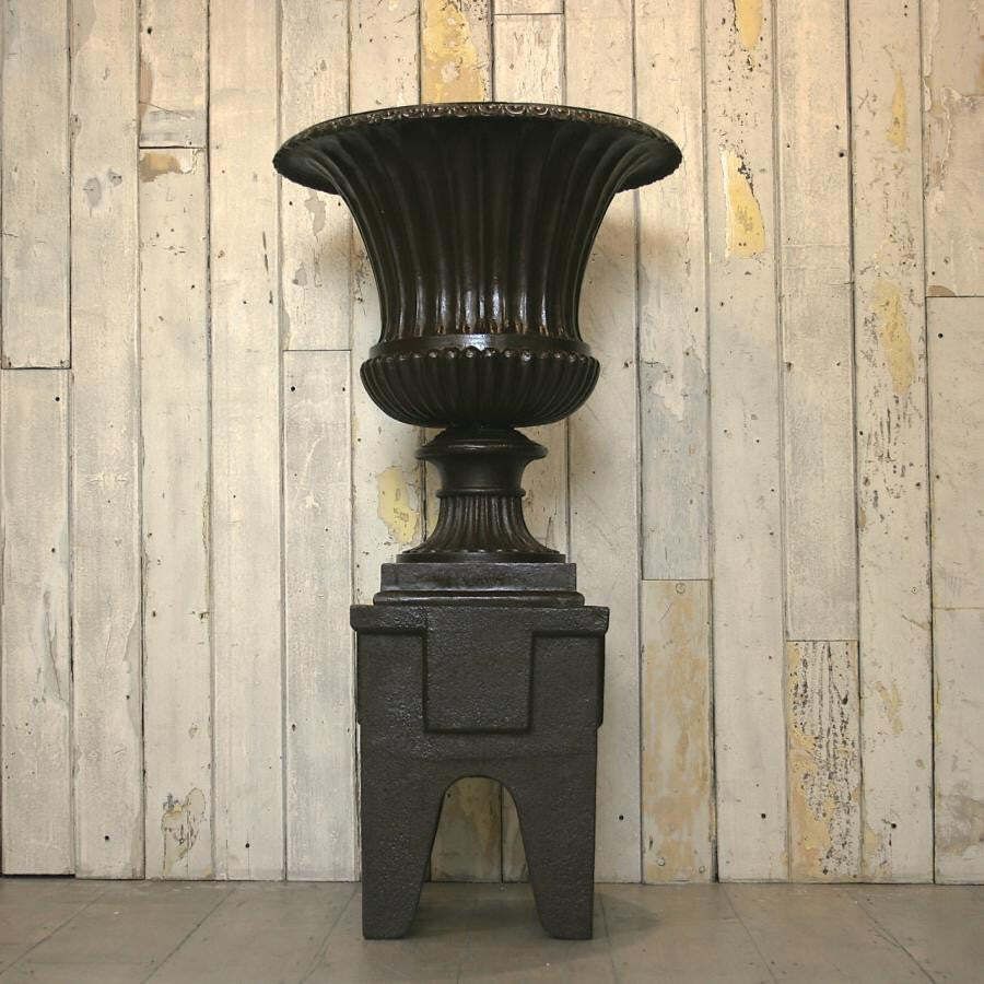Monumental Antique Cast Iron Campagna Urn