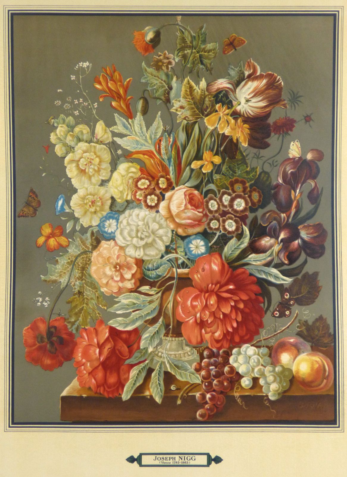 Set Of Six  Botanical Joseph Nigg's Print Of Bouquet Of Flowers Wall Art Collectable photo vintage