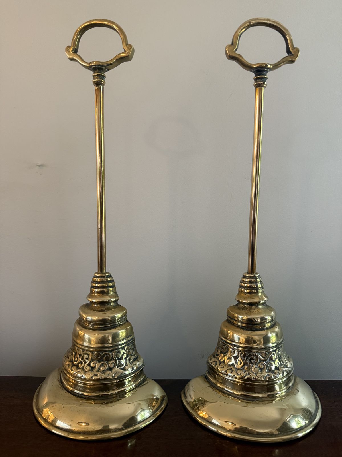 Pair Of Antique Brass Door Porters photo Home Decor