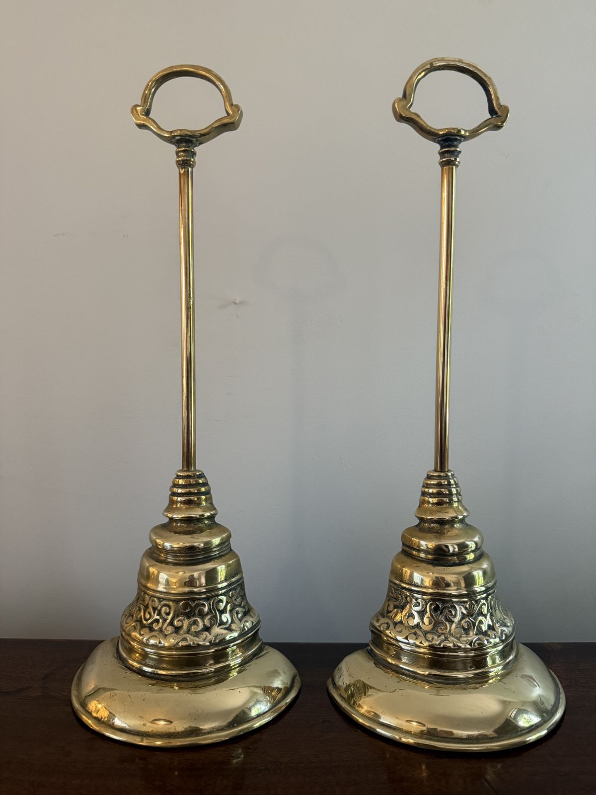 Pair Of Antique Brass Door Porters
