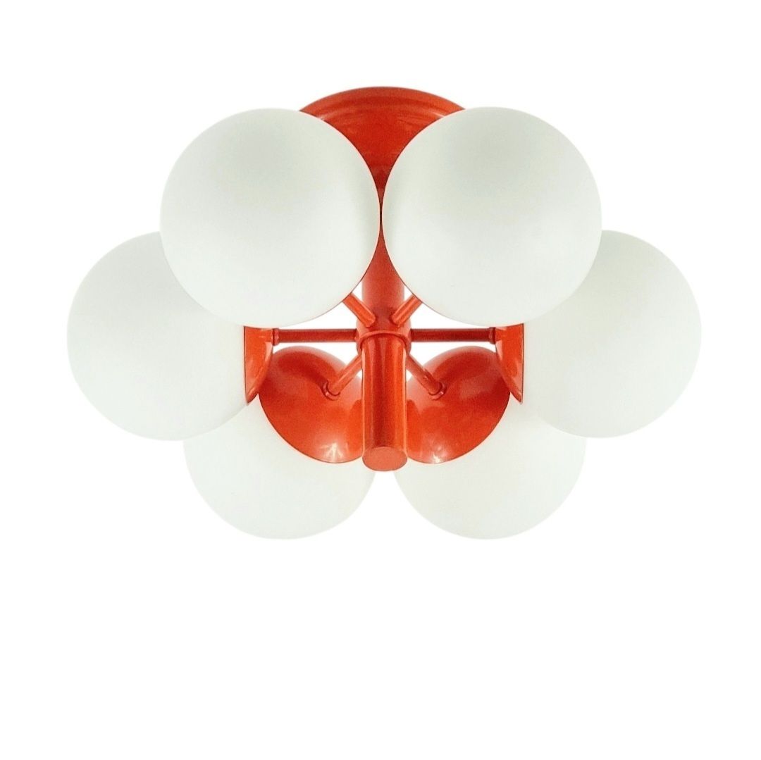 Grote Space Age Sputnik Plafondlamp Met Opaalglaswerk Van Kaiser Leuchten, Duitsland, Jaren 1960