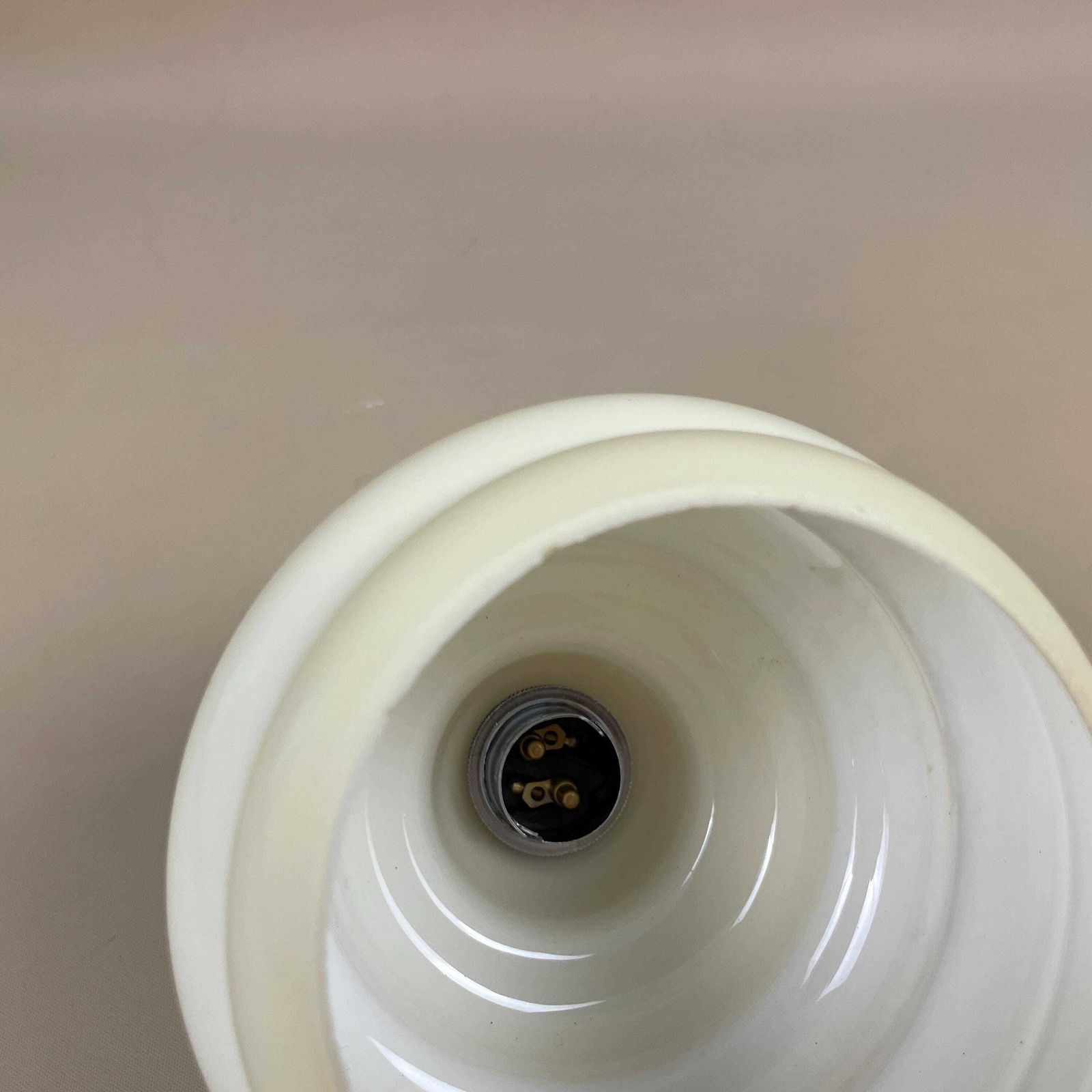 Vintage Glass Ceiling Light Shade Clear Beige Pendant Tiffany Style Art Deco Silver Metal Fitting Antique Bell Ribbed Pattern Lamp Hanging photo vintage