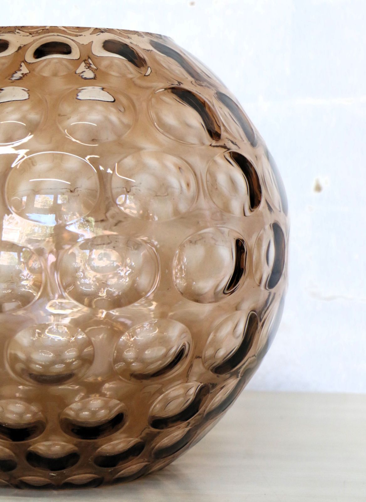 Mcm Large Glass Optic Bowl By Borske Sklo Union Very Retro Glass Display Piece 60s photo buy