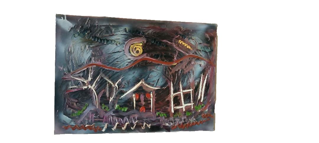 Peinture Abstraite à L'huile Sur Toile Simone Ciani Années 90 Matériau 70x50 Cm photo furniture