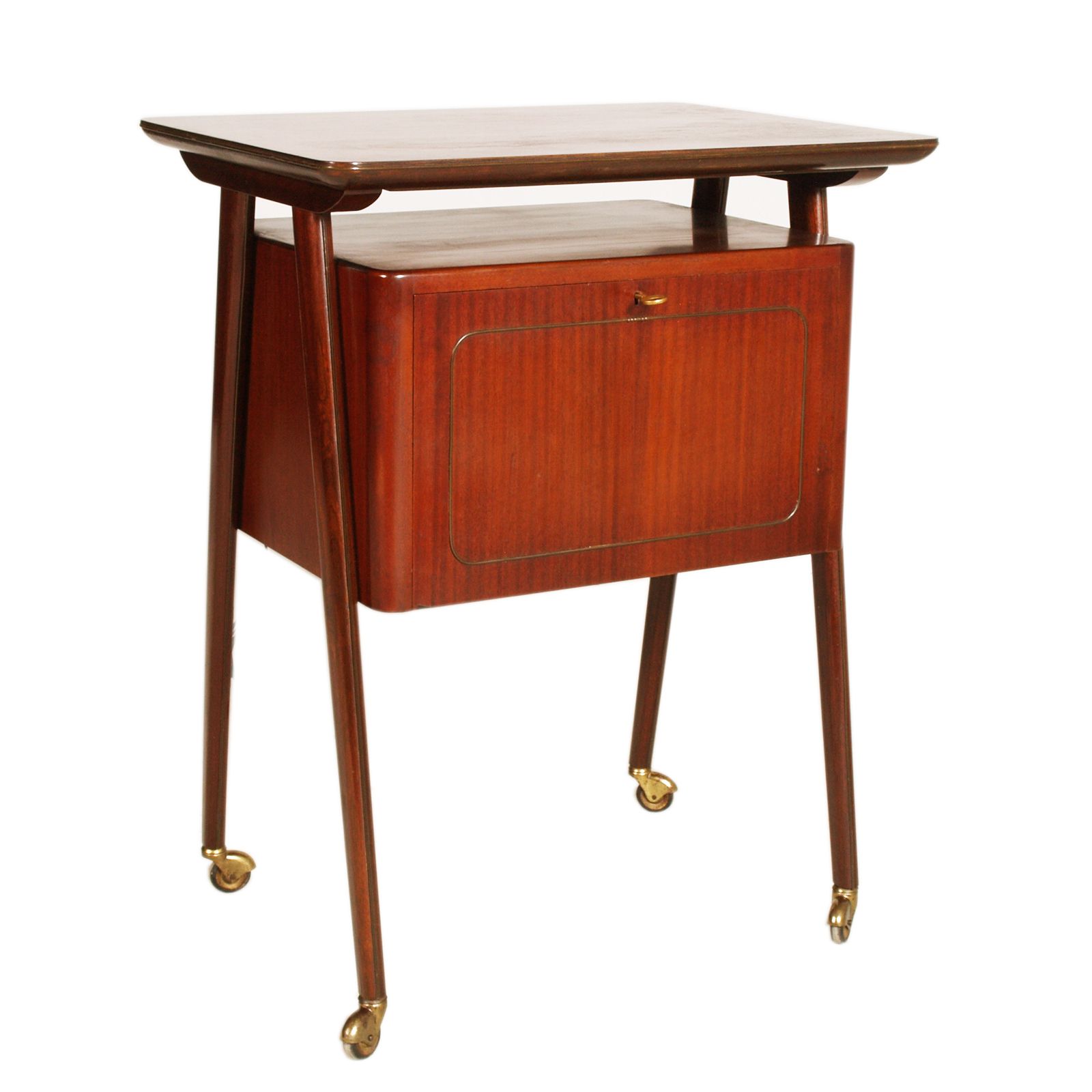 Mid Century Teak Bar Cart By Mim Roma Attributed To Ico Parisi photo furniture