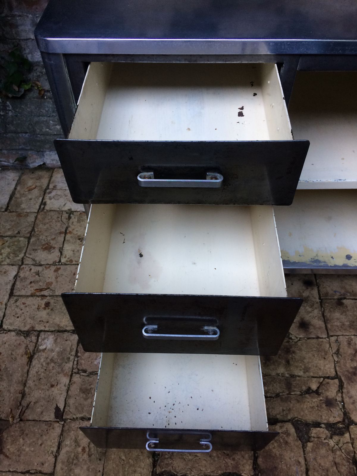 Furniture Vintage 1950s Metal Cupboard, Aluminium photo