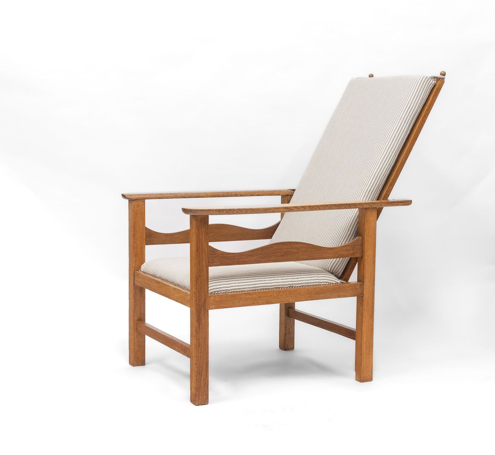 Ambrose Heal Oak Arts & Crafts Reclining Chair For Heals Of London