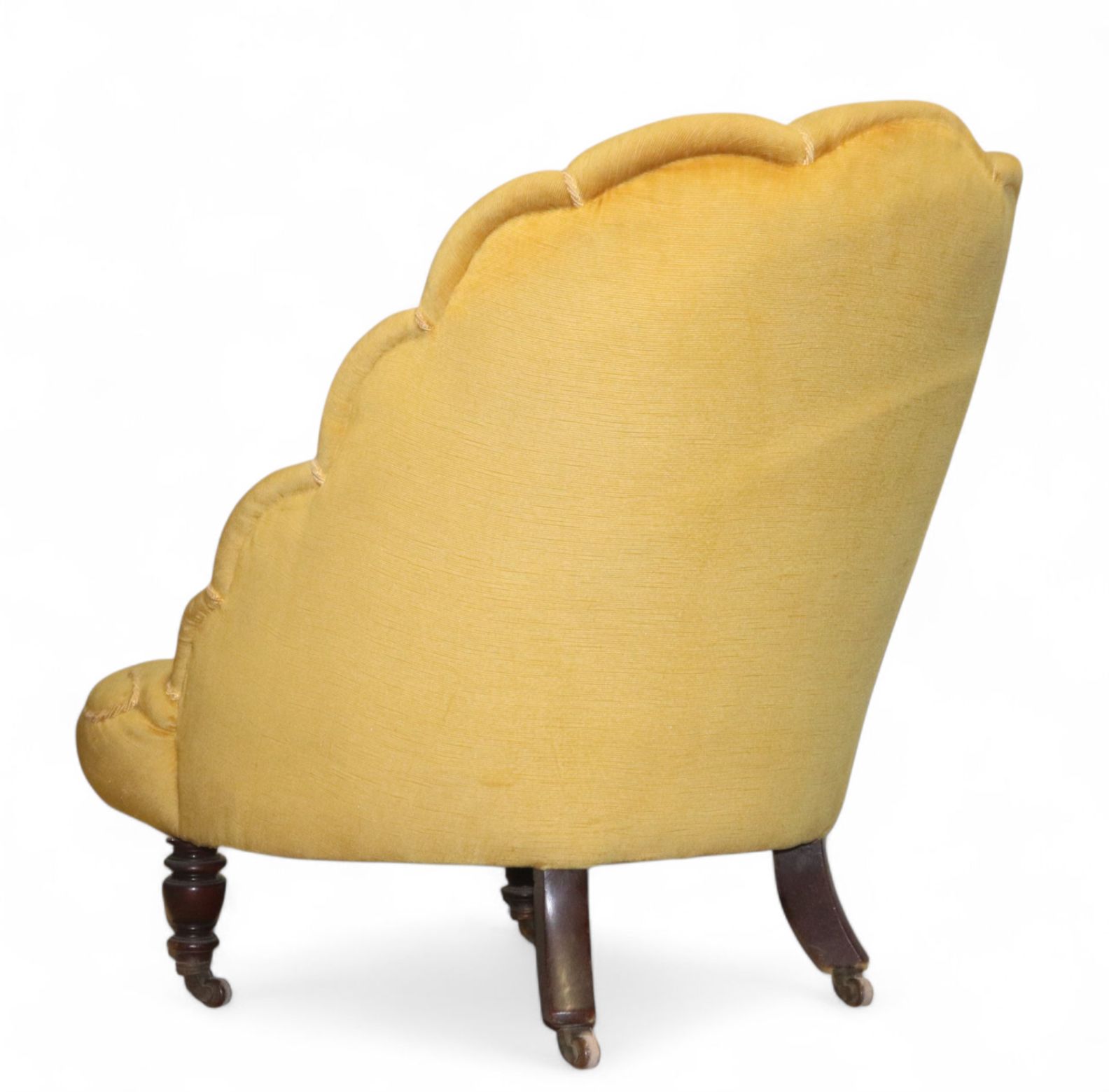 photo furniture Antique Victorian 'Clam Shell' Easy Chair / Low Armchair