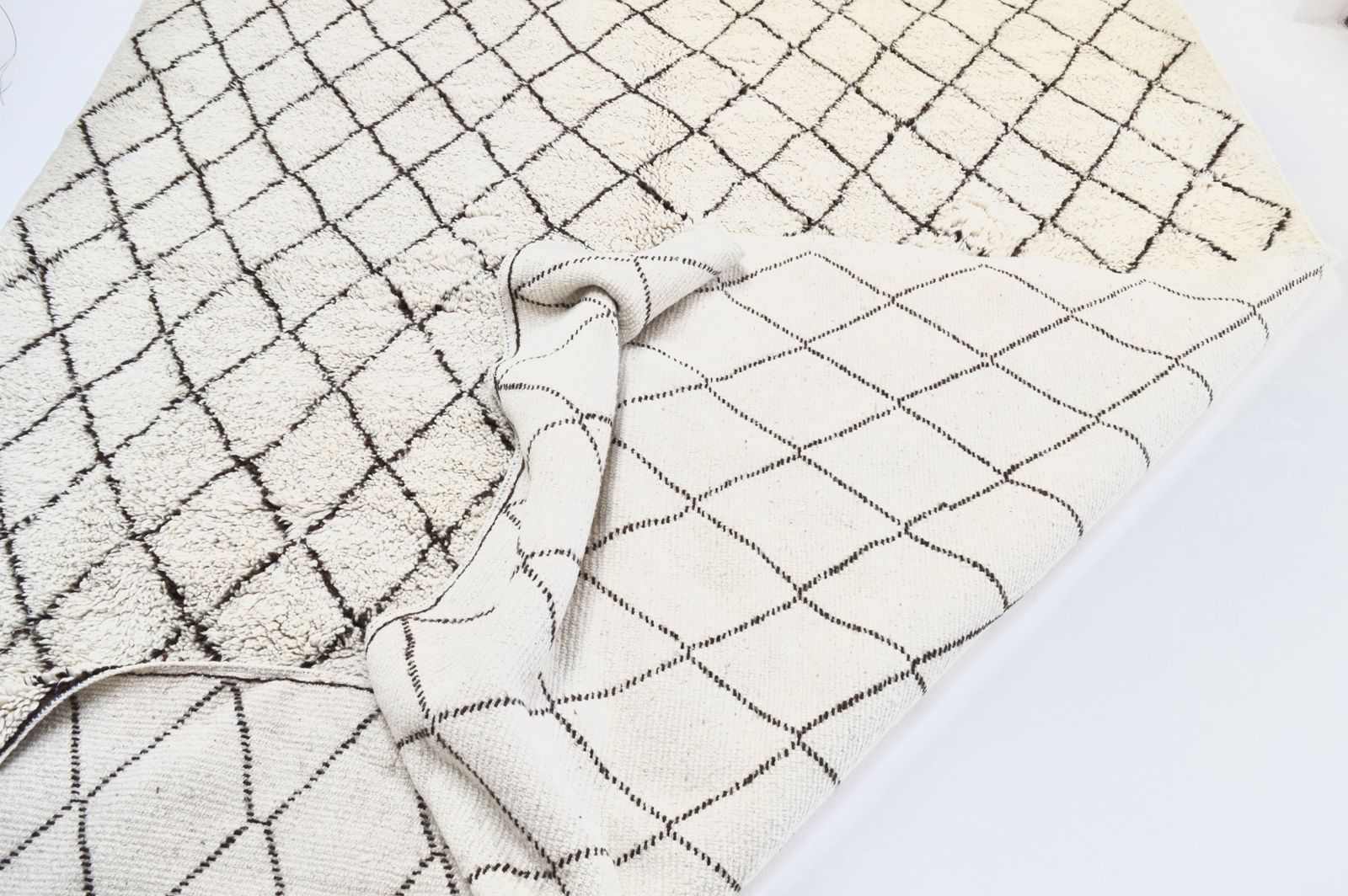Vintage Beni Ourain Rug 14'3" X 8'1" Plush Hand Knotted Wool Diamond Lozenge Berber Carpetle Corbusier Eames photo buy