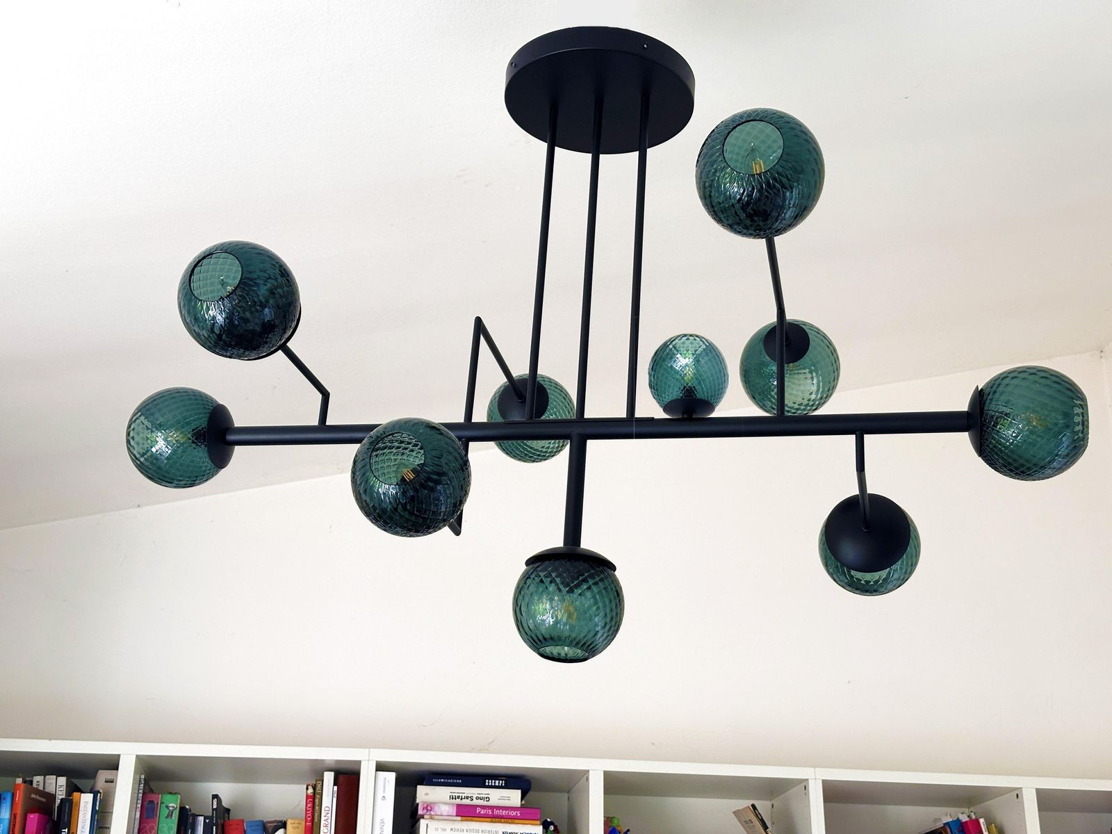 photo furniture Contemporary Green Spheres Murano Glass Sputnik Chandelier By Simoeng