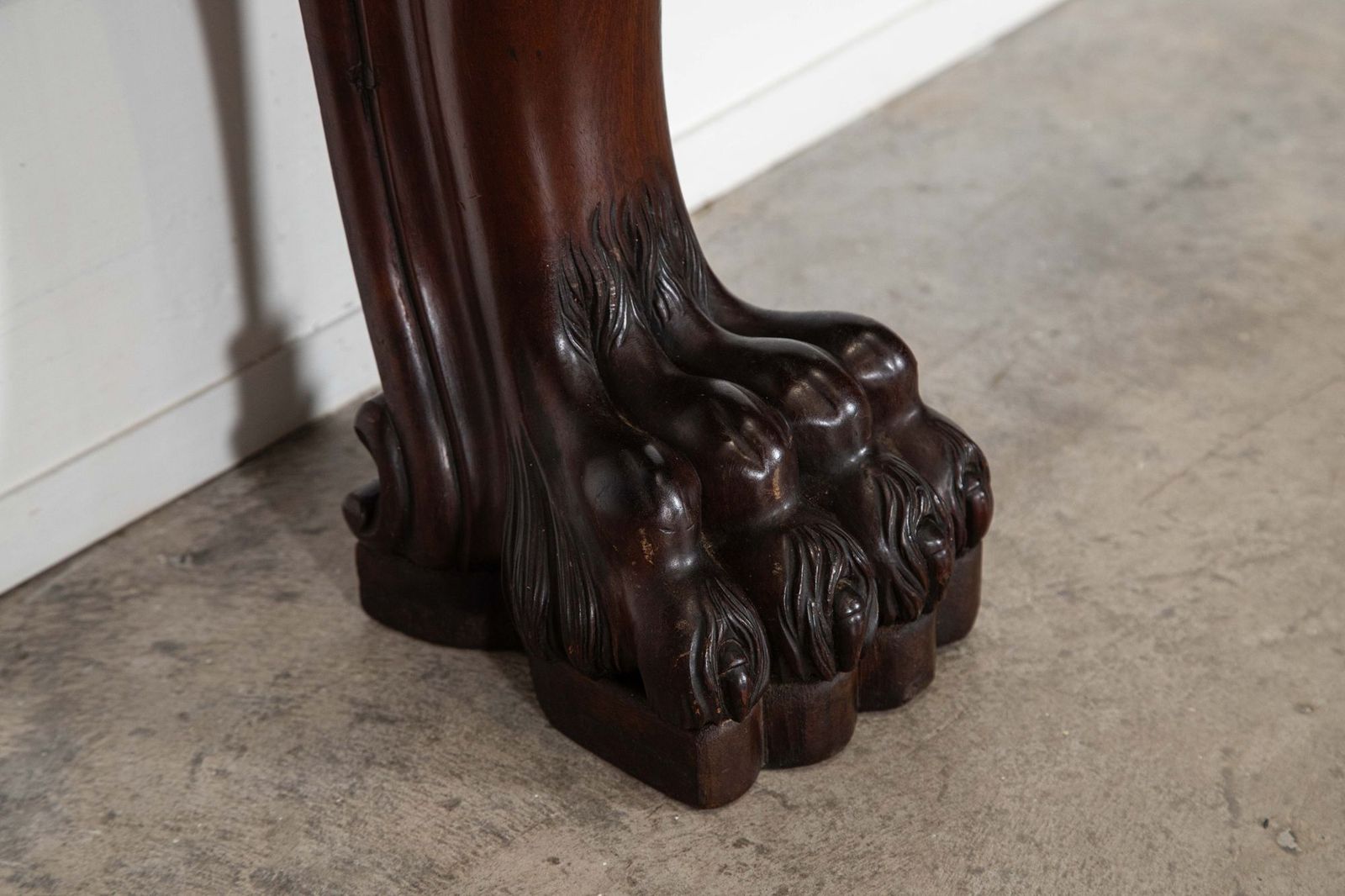 Pair English 19thc Mahogany Lion Paw Console Tables photo furniture