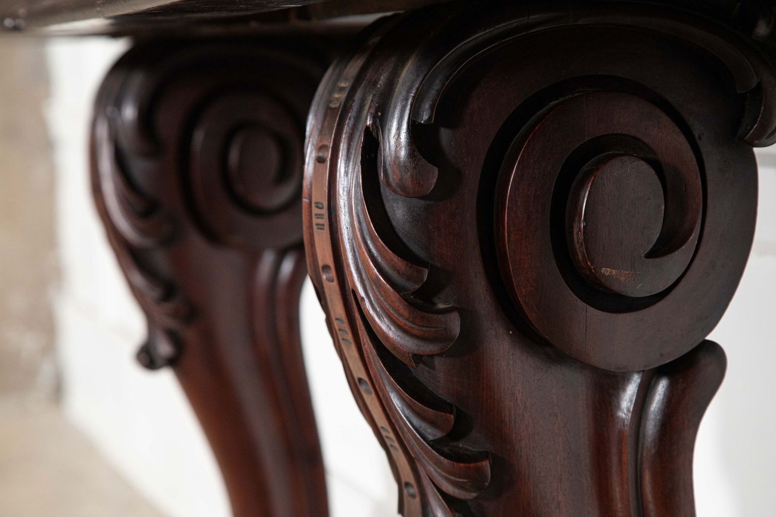 photo buy Pair English 19thc Mahogany Lion Paw Console Tables