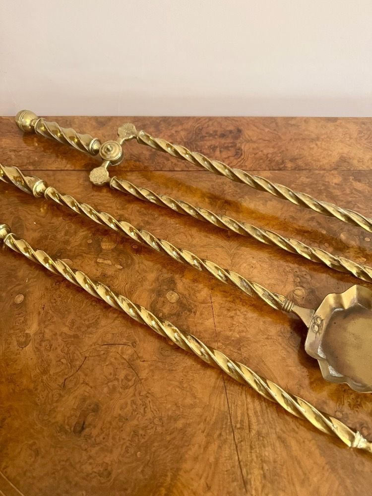 Quality Antique Set Of Brass Fire Irons photo Home Fixtures
