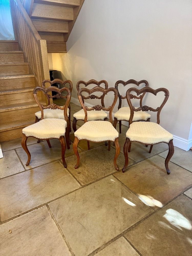 Fine Quality Set Of Six Victorian Rosewood Dining Chairs photo Furniture