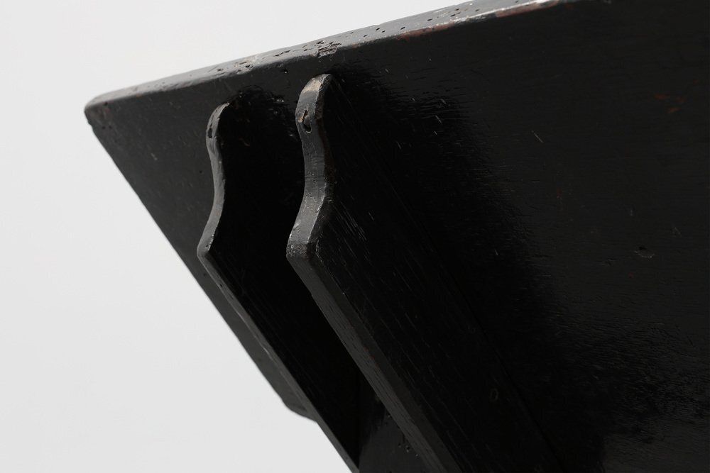 photo for sale Rustic French Black Bookstand In Wood, 1850