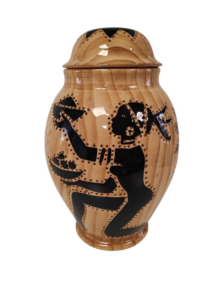 Grandjean Jourdan Ceramic Lamp, Vallauris. photo vintage