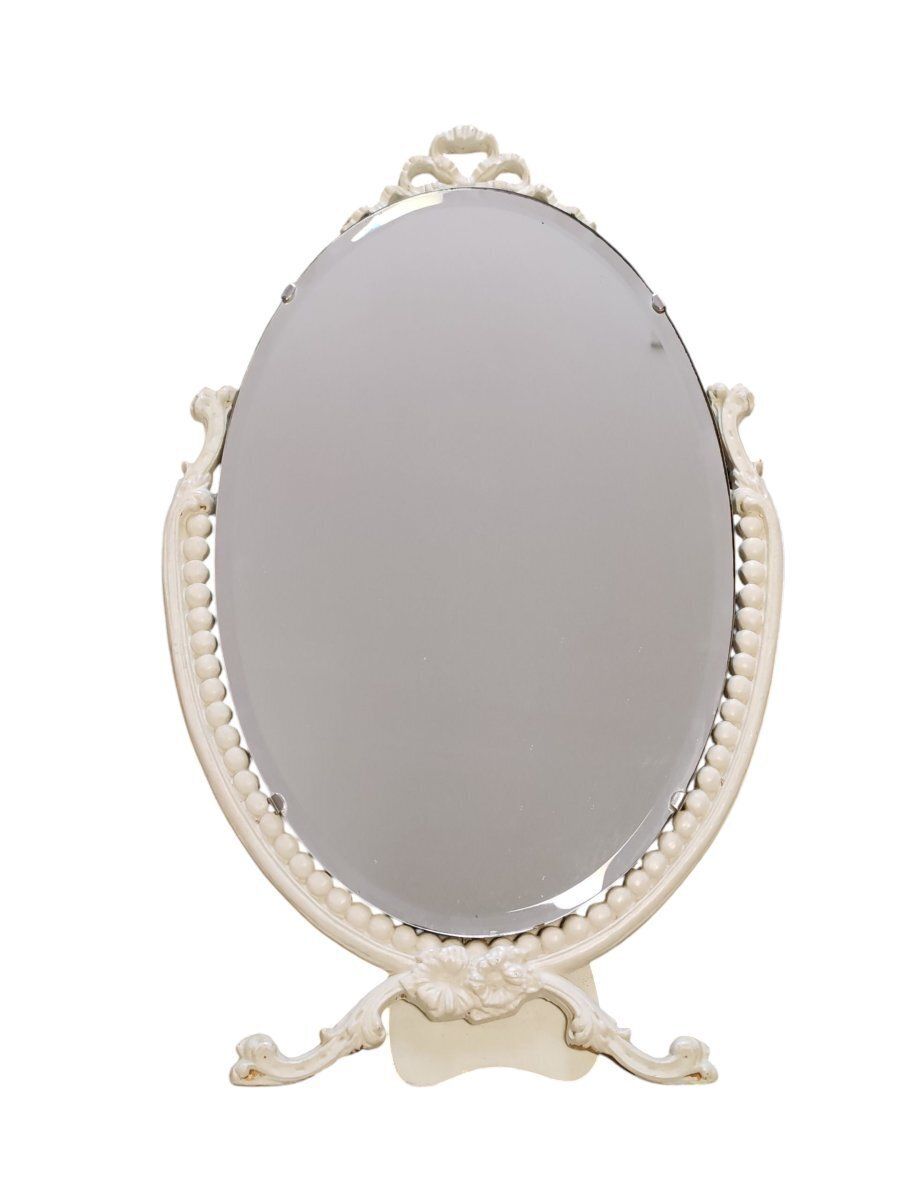 Miroir de table 1900 en bois laqué. photo furniture