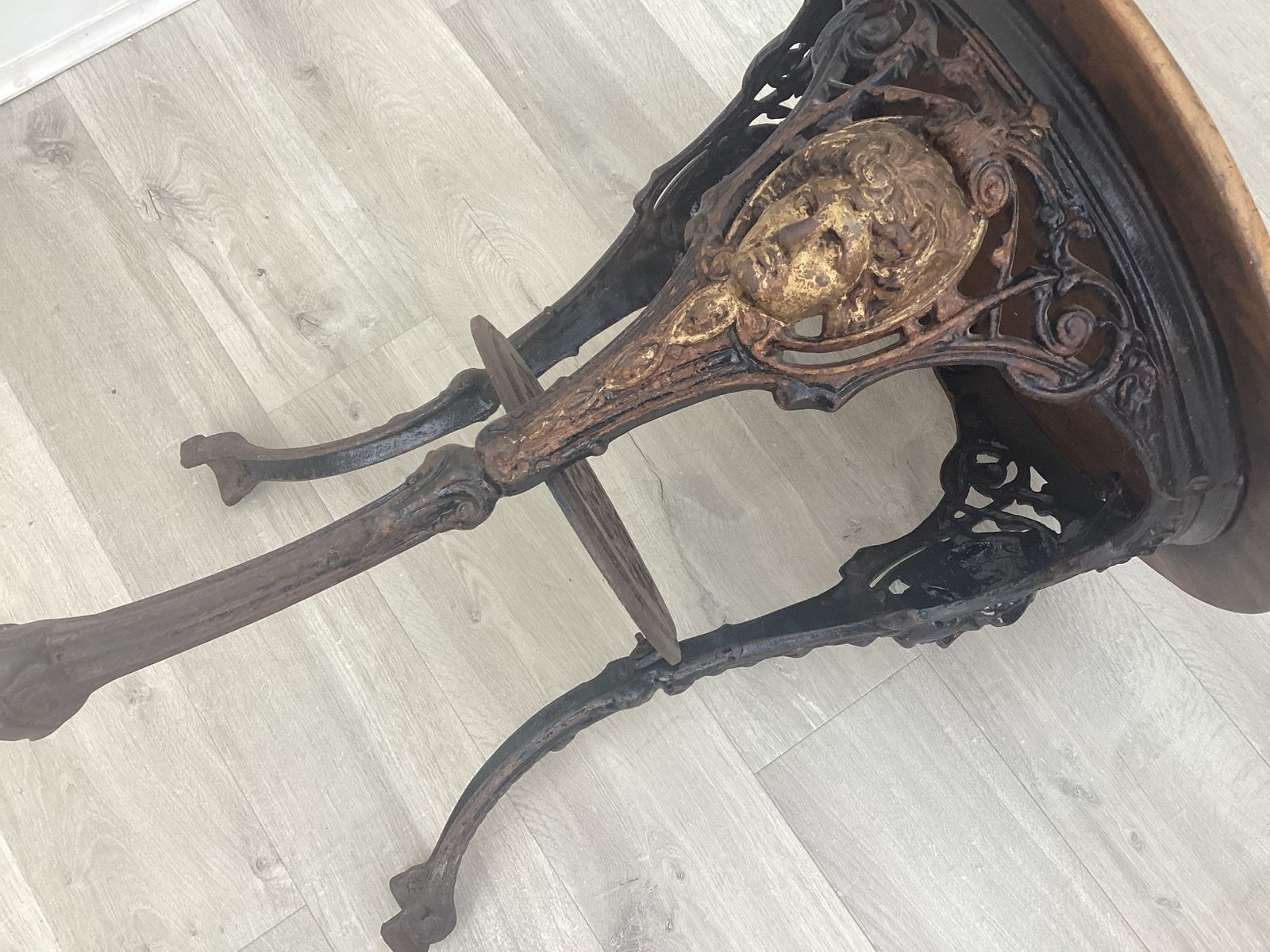 Victorian Cast Iron Table, Early 20th Century photo 290.0
