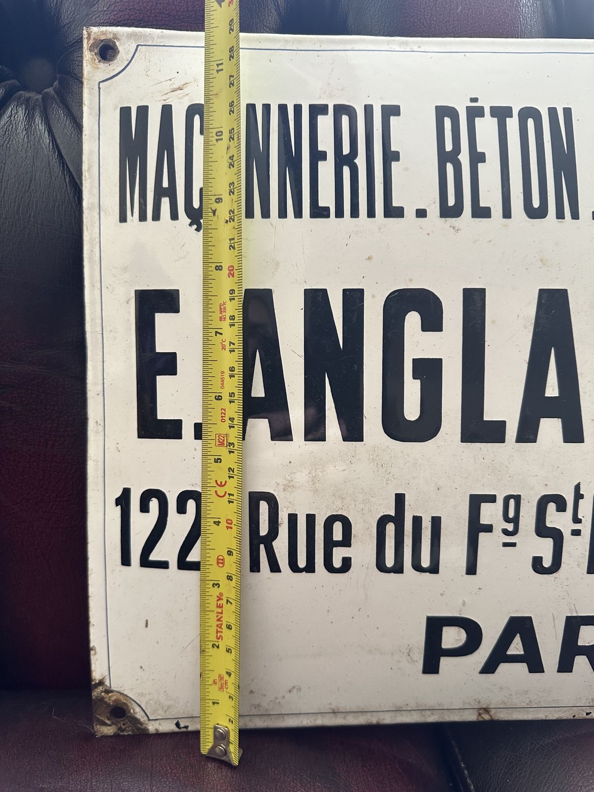 Antique Parisian Enamel Street Sign photo for sale