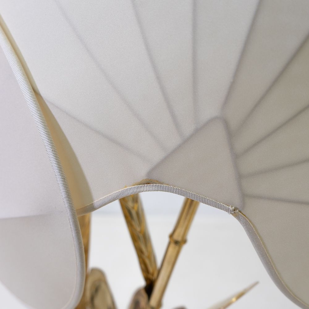 Hollywood Regency Silk And Brass Table Lamp By Antonio Pavia, 1970s photo furniture