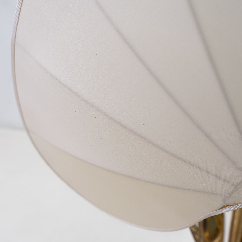 Lighting Hollywood Regency Silk And Brass Table Lamp By Antonio Pavia, 1970s photo