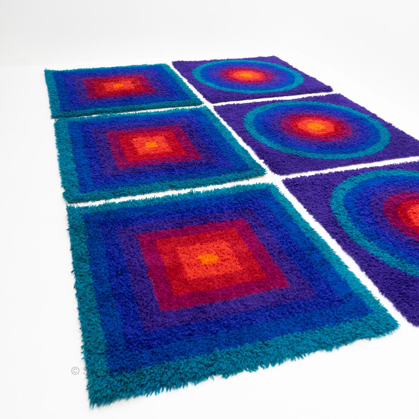 photo furniture Verner Panton Rugs: Mira Carré – 1970s, Set Of Six