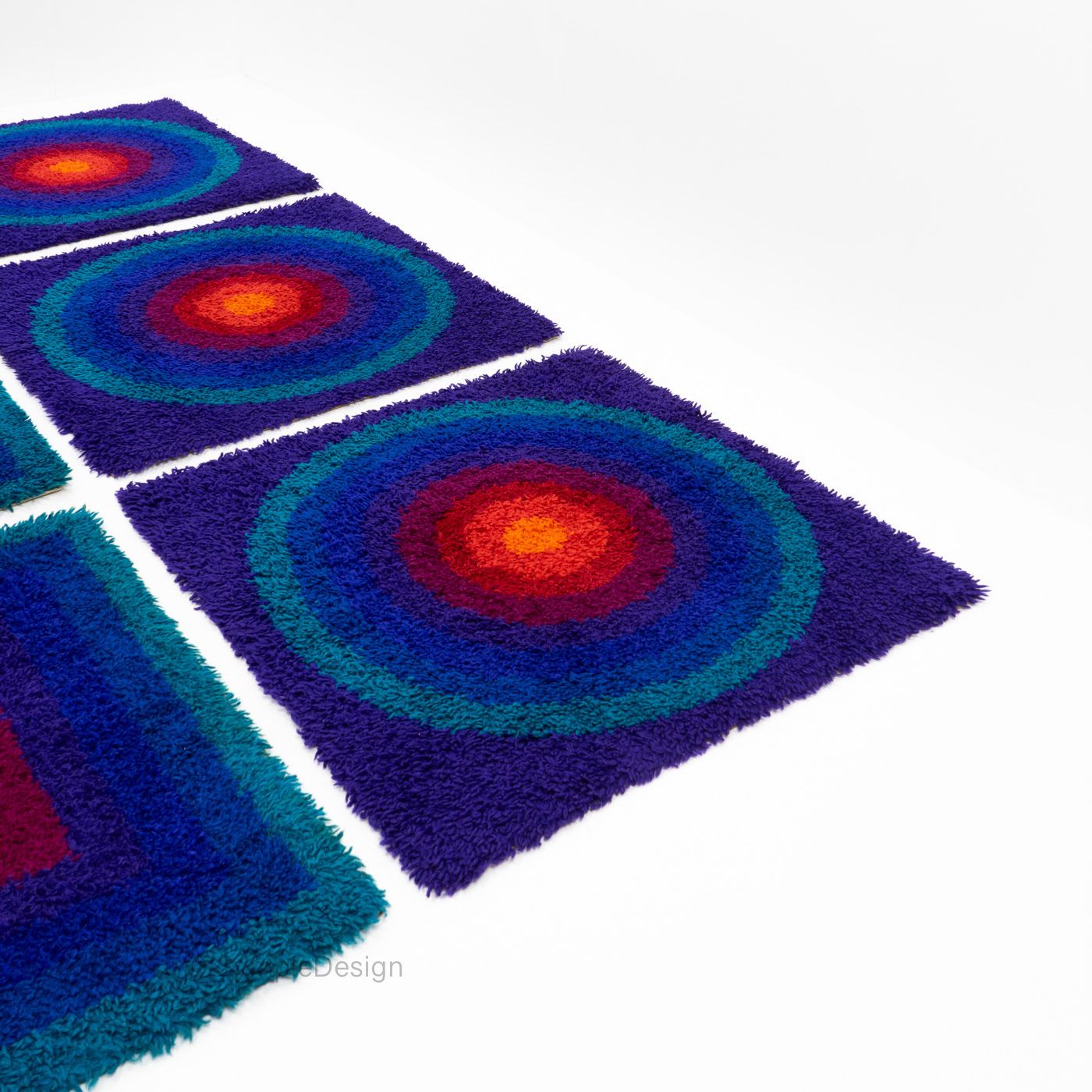 photo for sale Verner Panton Rugs: Mira Carré – 1970s, Set Of Six