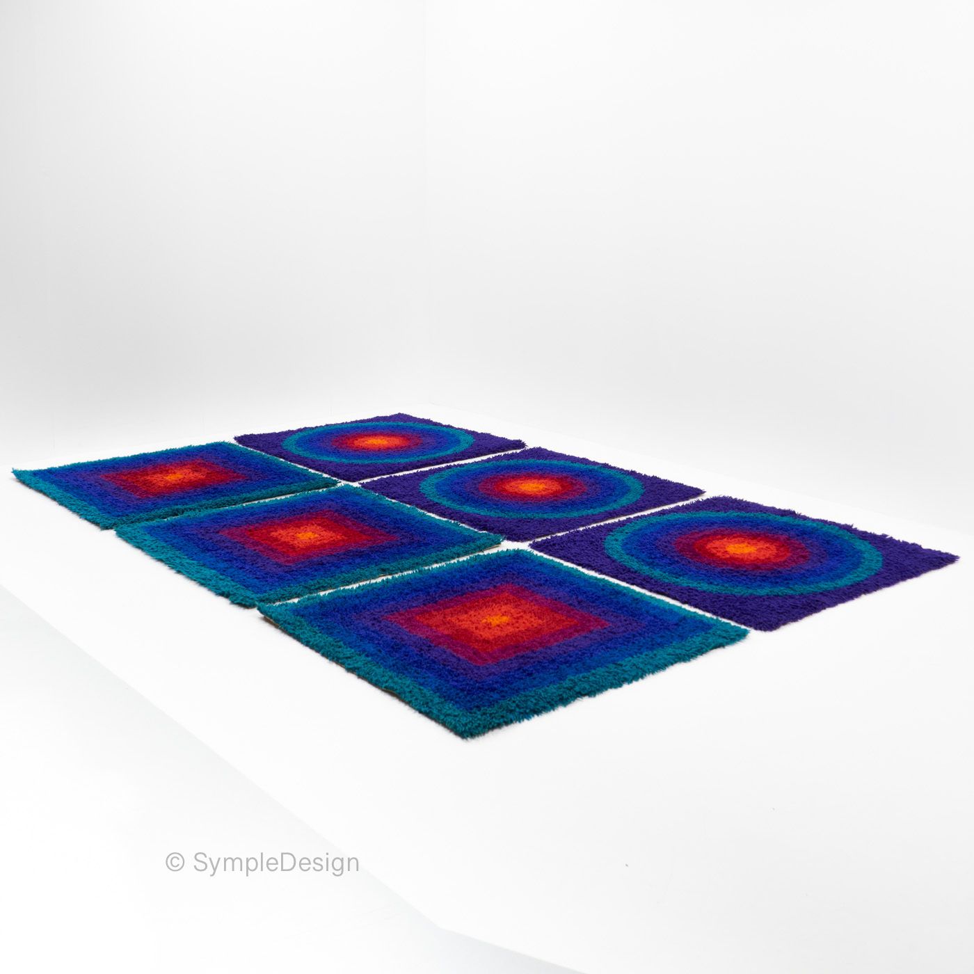 Textiles Verner Panton Rugs: Mira Carré – 1970s, Set Of Six photo