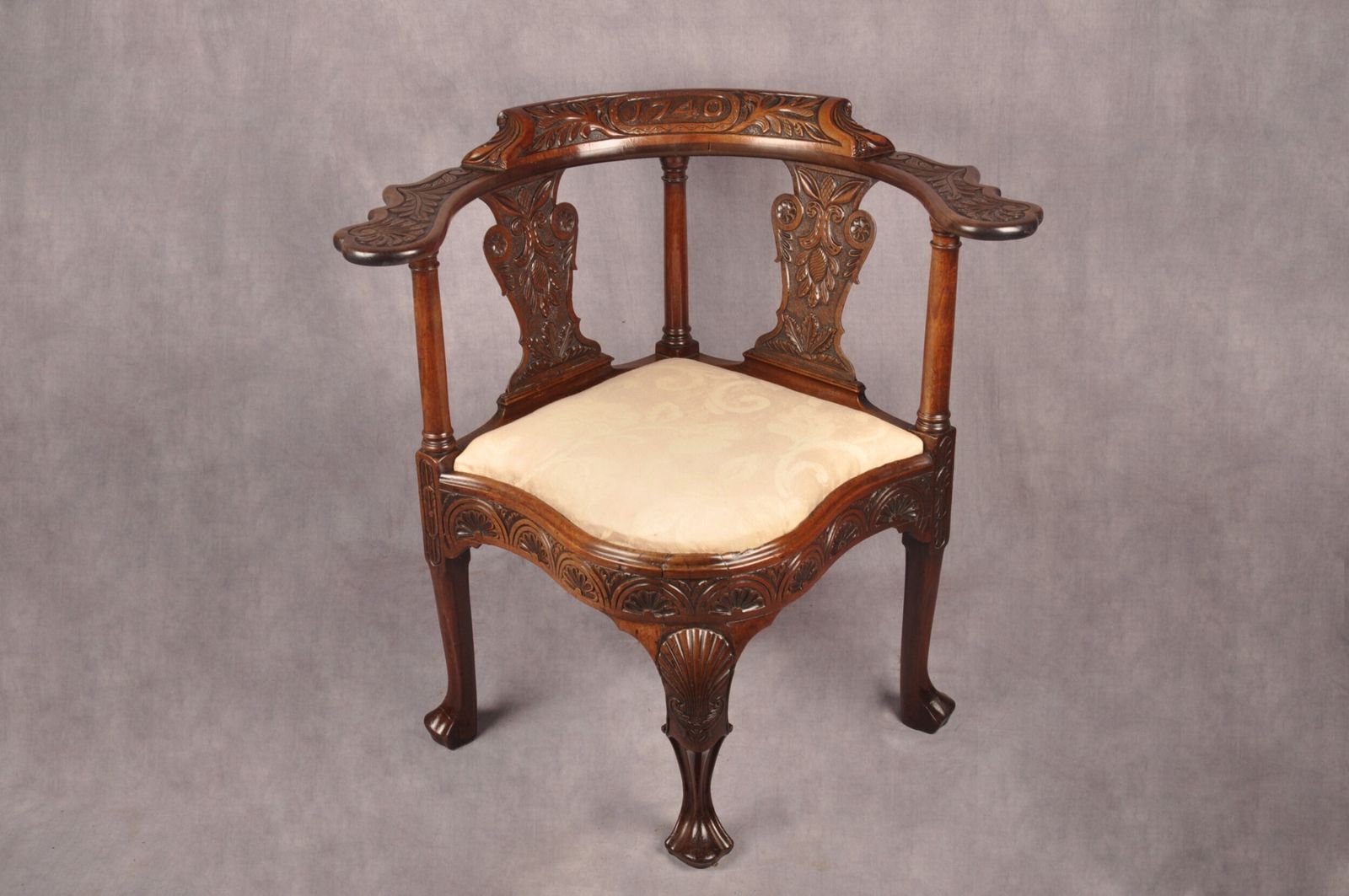 A Rare Dated 18th Century Irish Mahogany Desk Chair photo furniture