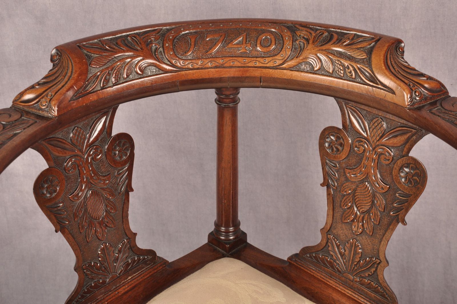 A Rare Dated 18th Century Irish Mahogany Desk Chair photo vintage