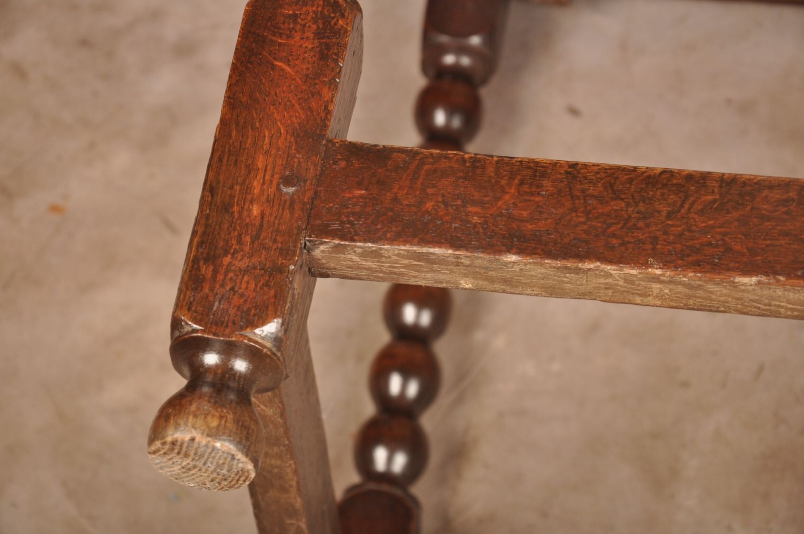 17th Century Oak Bobbin Turned Side Table photo vintage