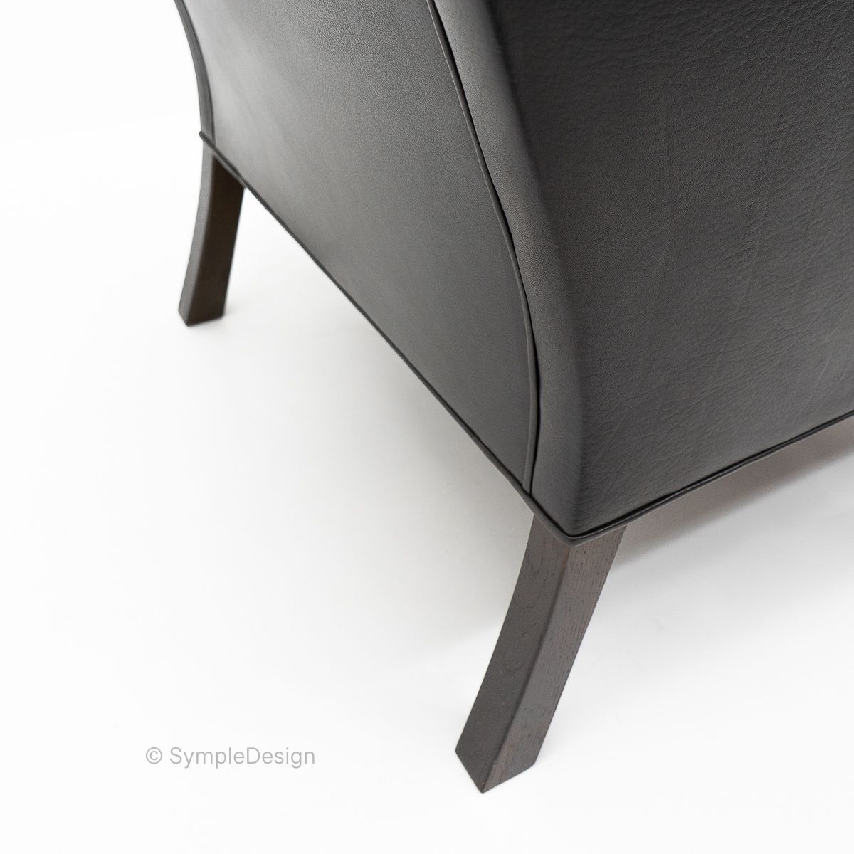 Black Leather Wingchair And Footstool By Borge Mogensen, 1960s photo vintage