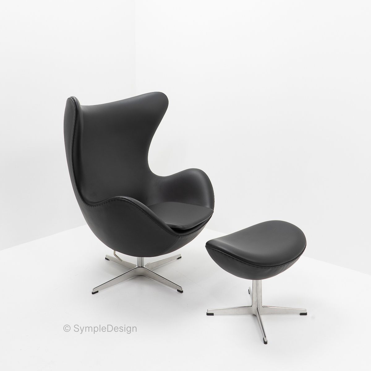 Egg Chair And Ottoman By Arne Jacobsen For Fritz Hansen, 2000s photo 10500.0