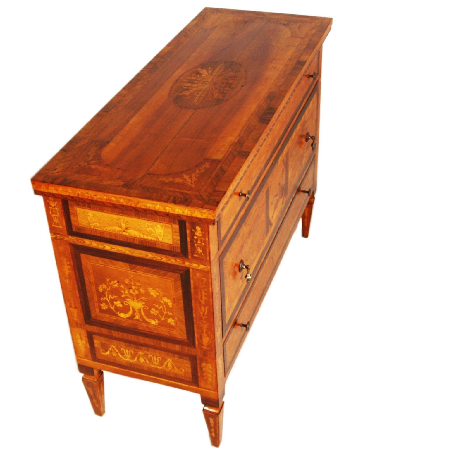 Maggiolini Italian Chest Of Drawers, Early 20th Century, Richly Inlaid, Louis XV Style photo furniture