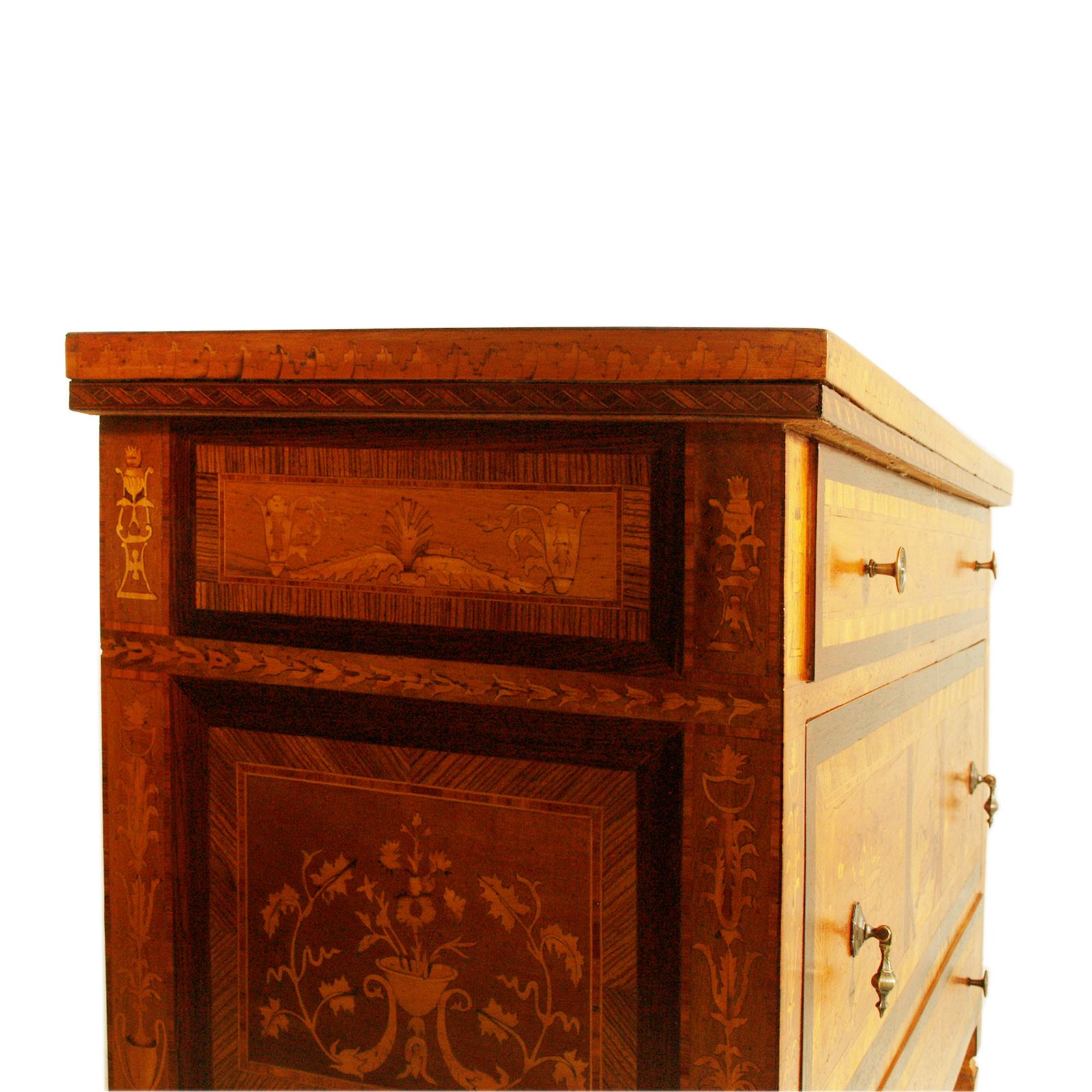 Maggiolini Italian Chest Of Drawers, Early 20th Century, Richly Inlaid, Louis XV Style photo buy