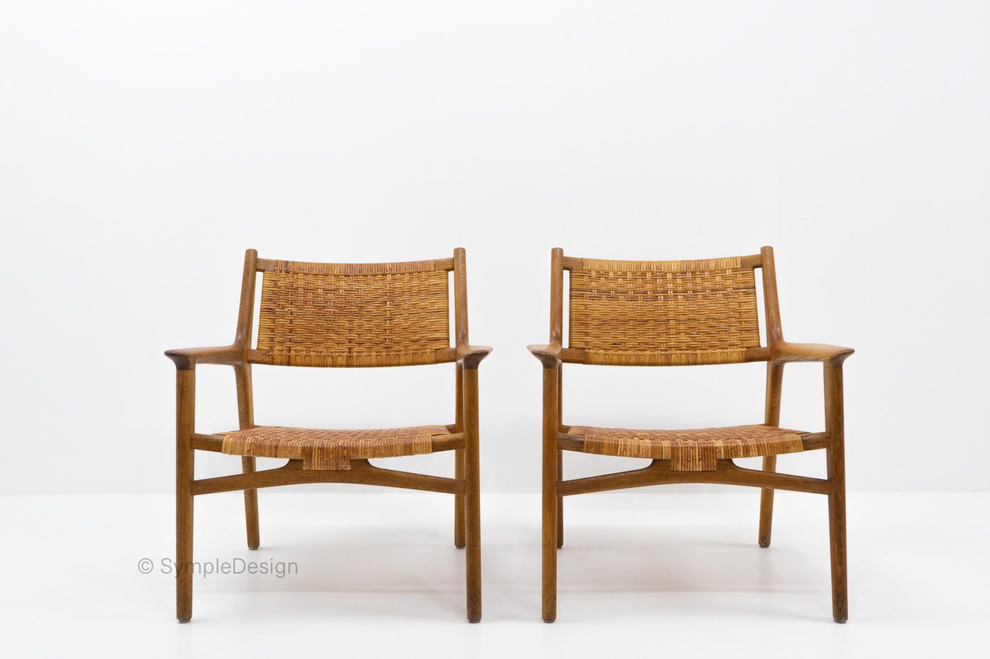 Hans Wegner Jh 516 Lounge Chairs For Johannes Hansen, 1950s photo furniture