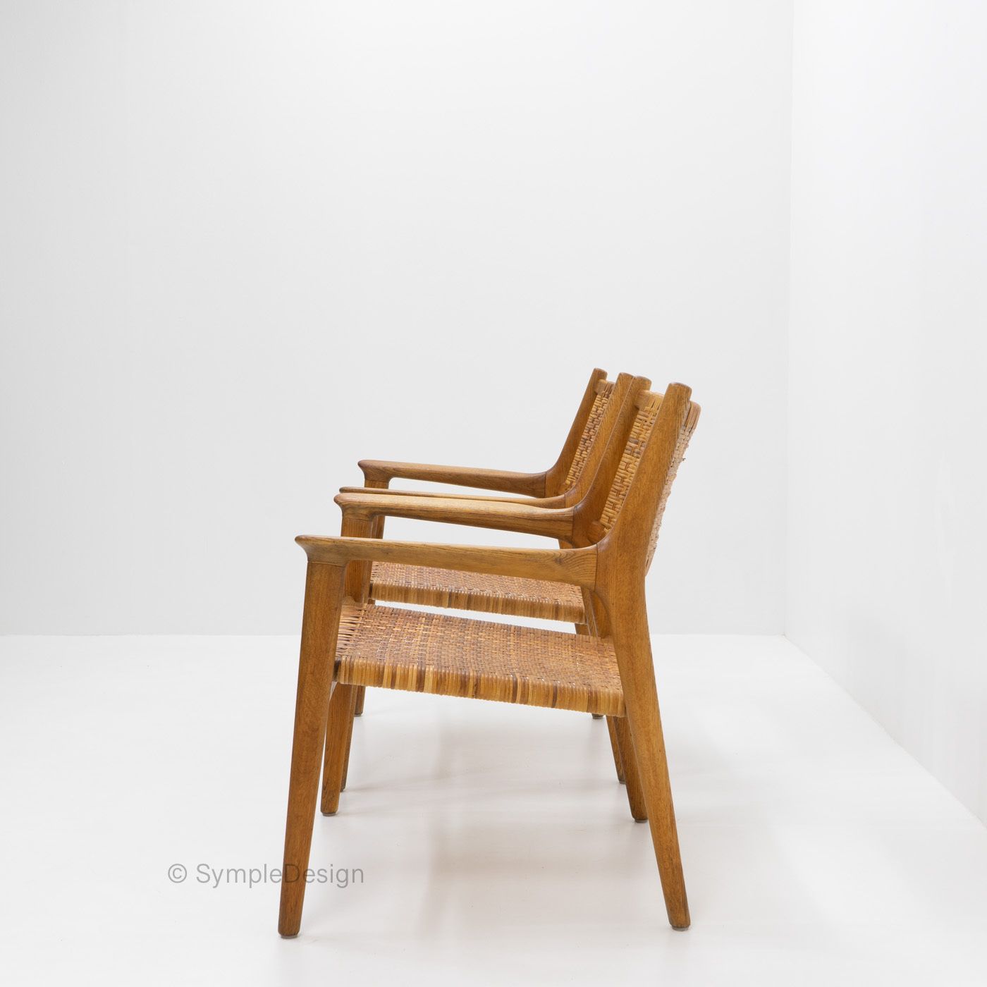 Hans Wegner Jh 516 Lounge Chairs For Johannes Hansen, 1950s photo vinterior
