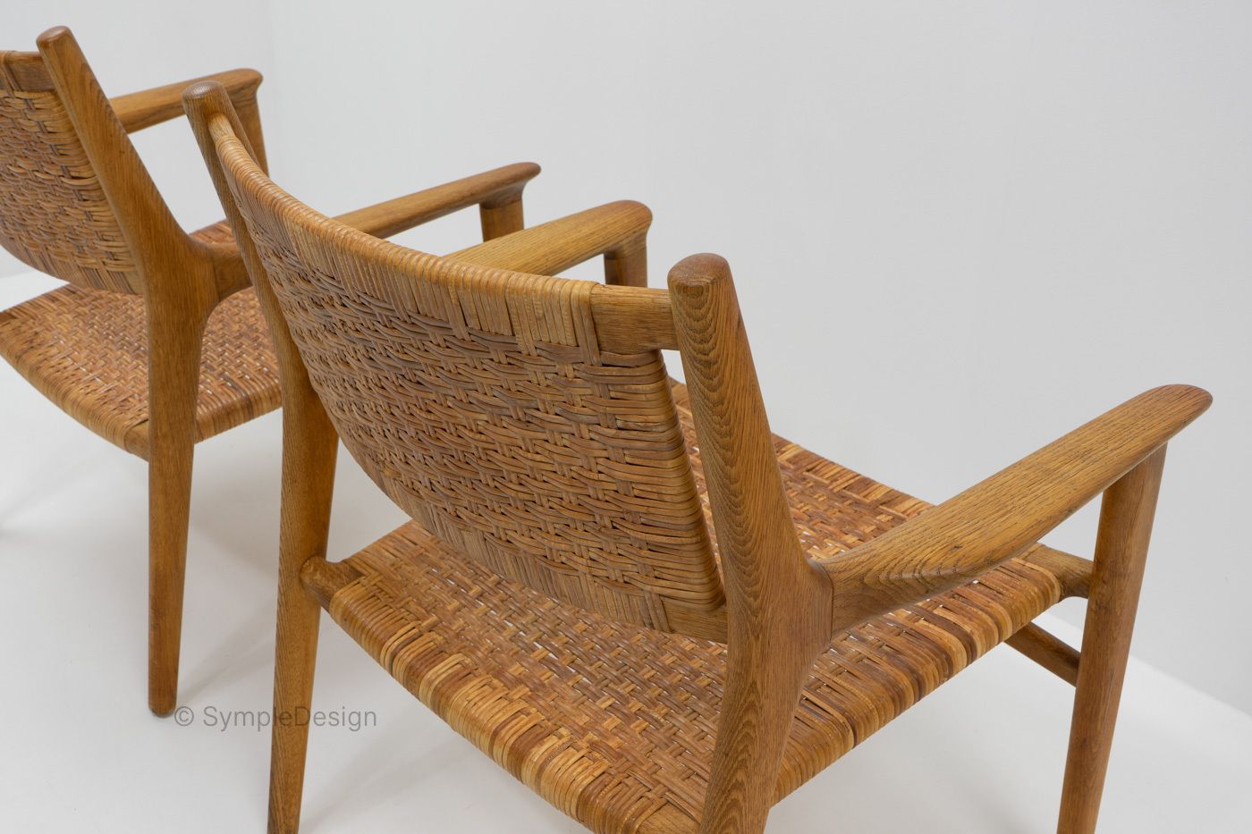photo vintage Hans Wegner Jh 516 Lounge Chairs For Johannes Hansen, 1950s