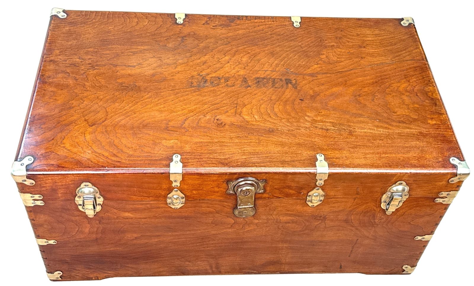 Large 19th Century American Military Camphor Campaign Trunk (United States, Circa 1860) photo vinterior
