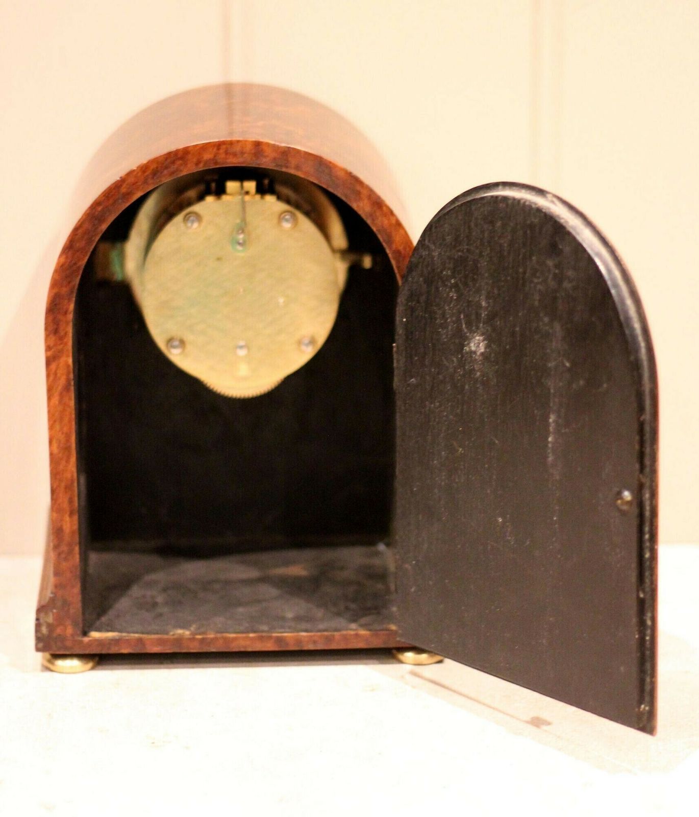 Home Decor Burr Maple Arch Top Mantel Clock photo