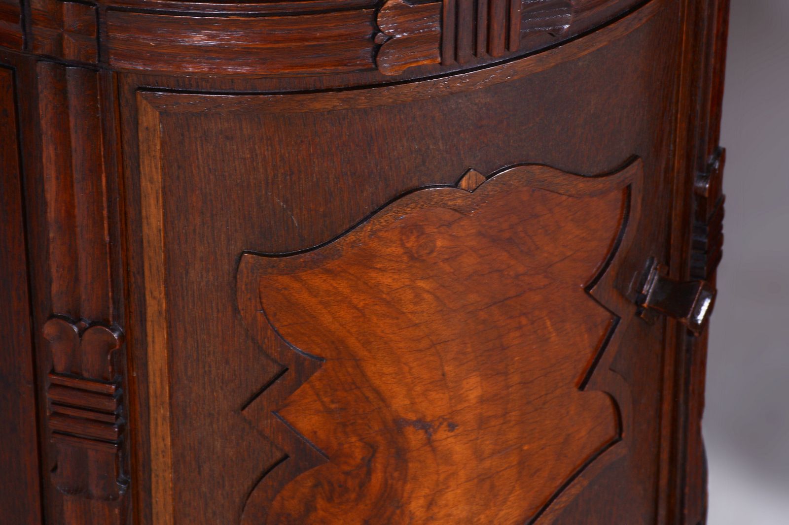 Pair Of Restored Cubism Bedside Tables, Oak, Walnut, Polished, Czech, 1910s photo 5350.0