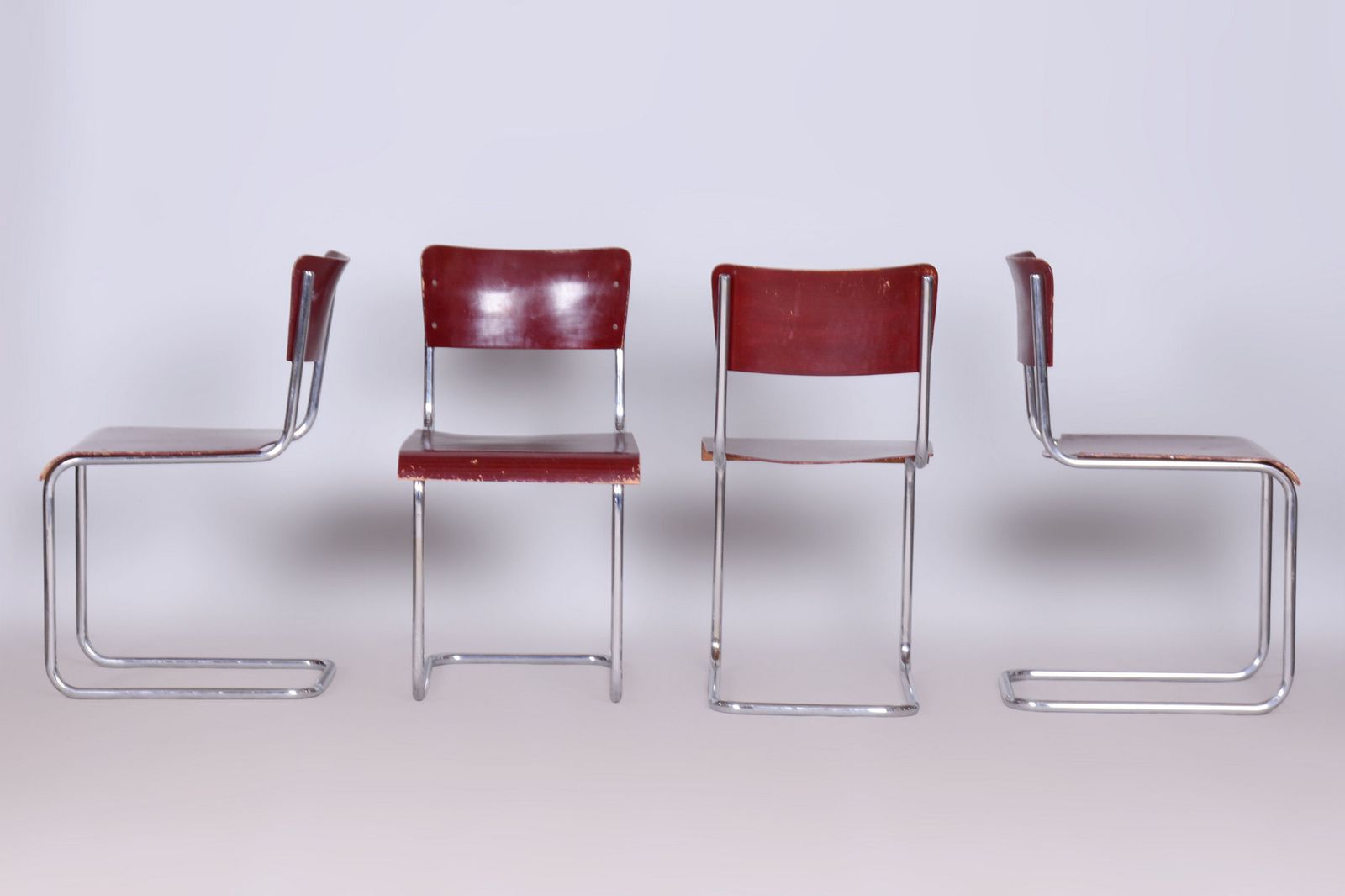 Original Bauhaus Dining Set, By Hynek Gottwald, Chrome, Czech, 1930s photo for sale
