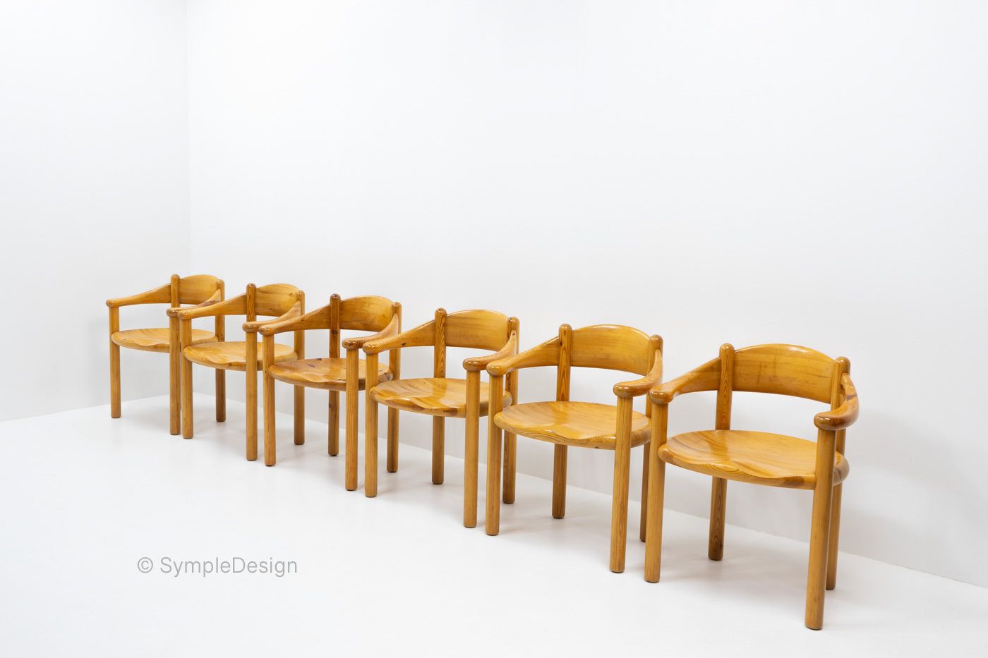 Pinewood Carver Chairs By Rainer Daumiller, 1970s photo vinterior