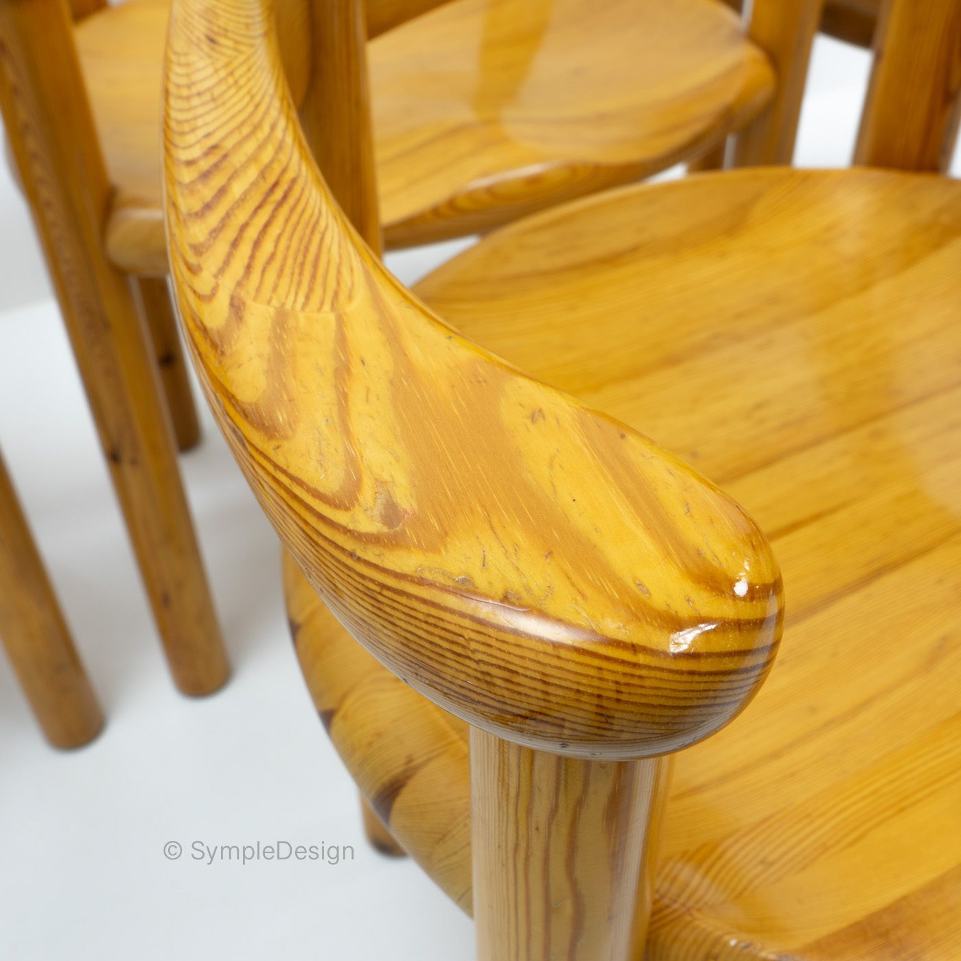 3450.0 Pinewood Carver Chairs By Rainer Daumiller, 1970s photo