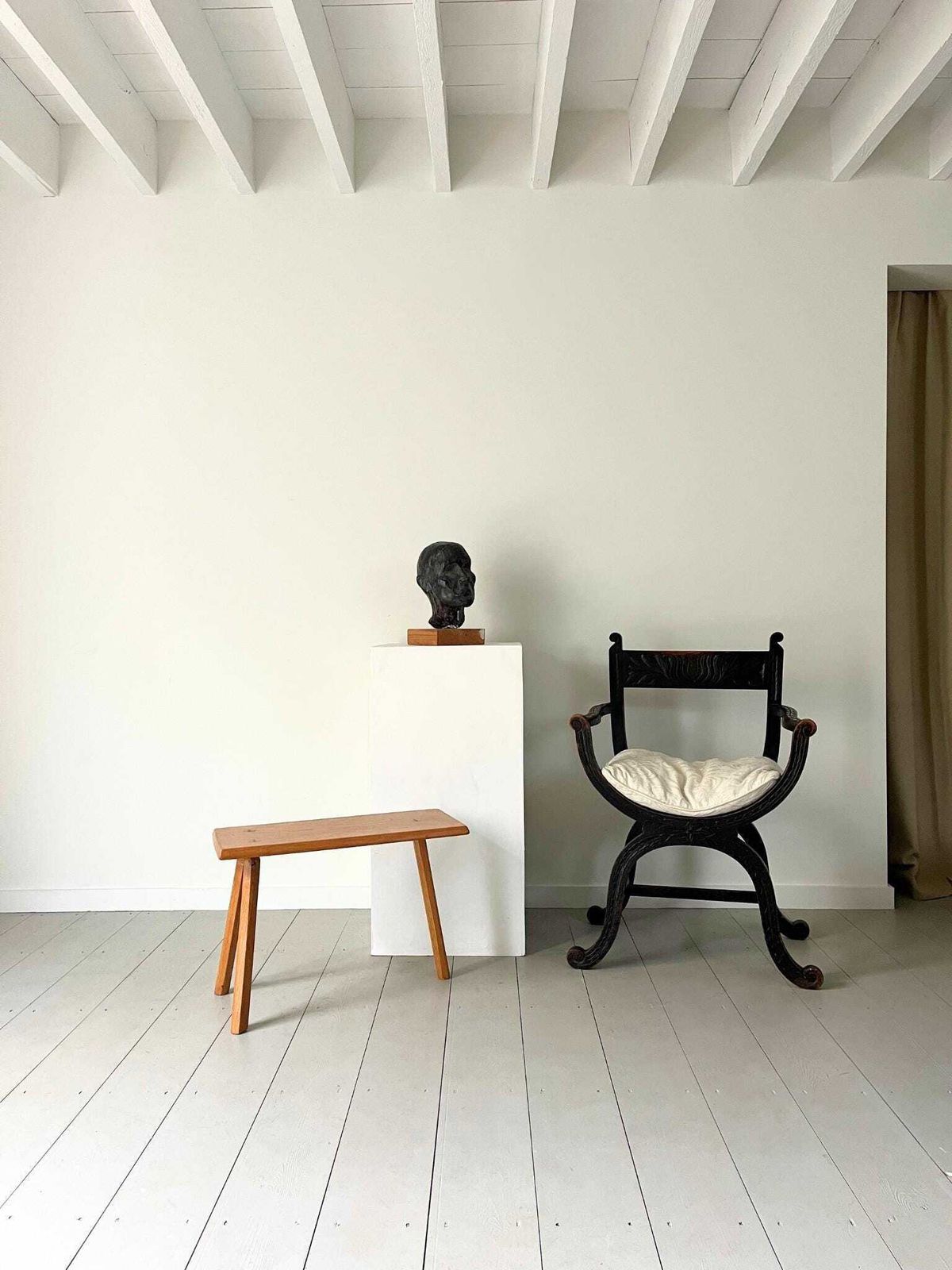 Cotswold School Minimalist Side Table Handmade In Solid Wood, Mid Century C.1960 1970 photo for sale