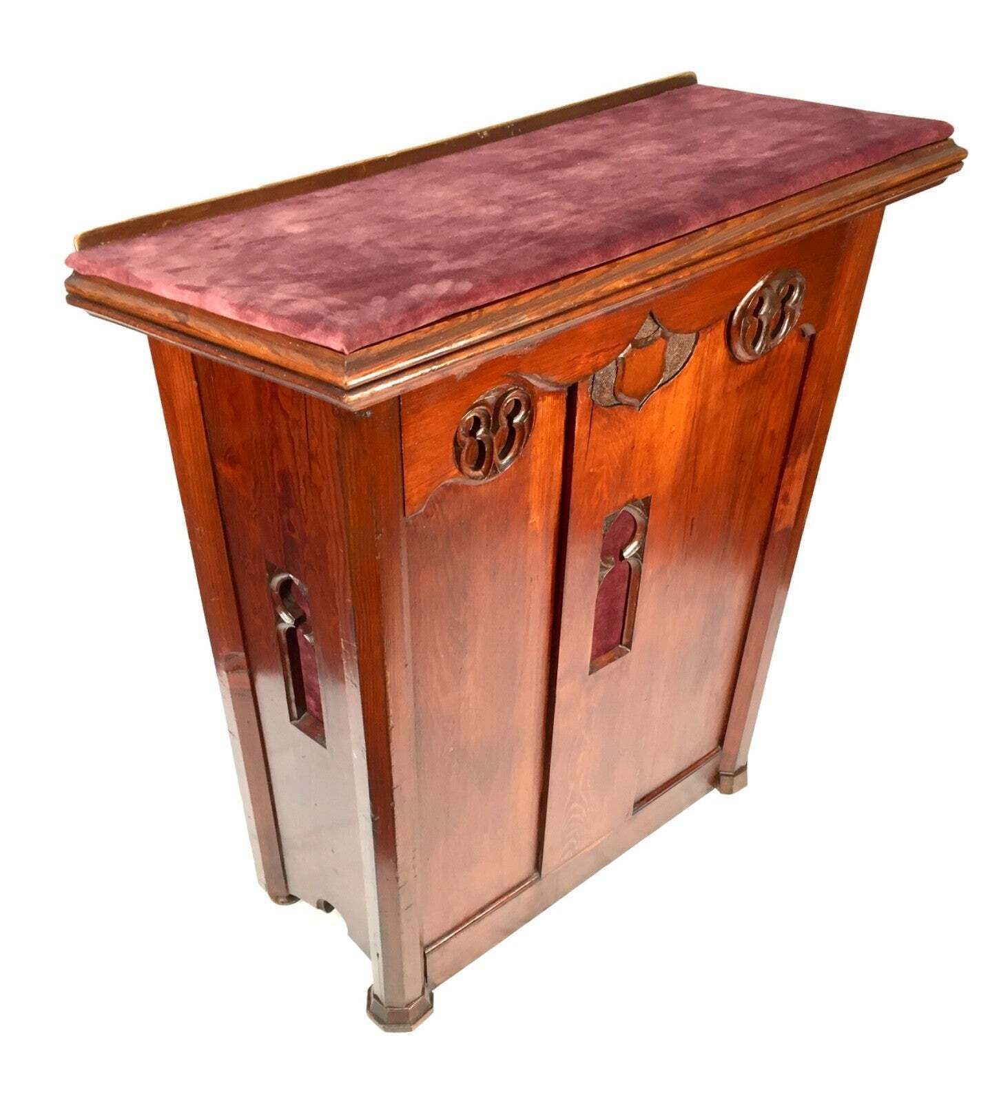 Antique Wooden Order Of Buffaloes Used Lectern / Book Stand Restaurant C.1900 photo Furniture