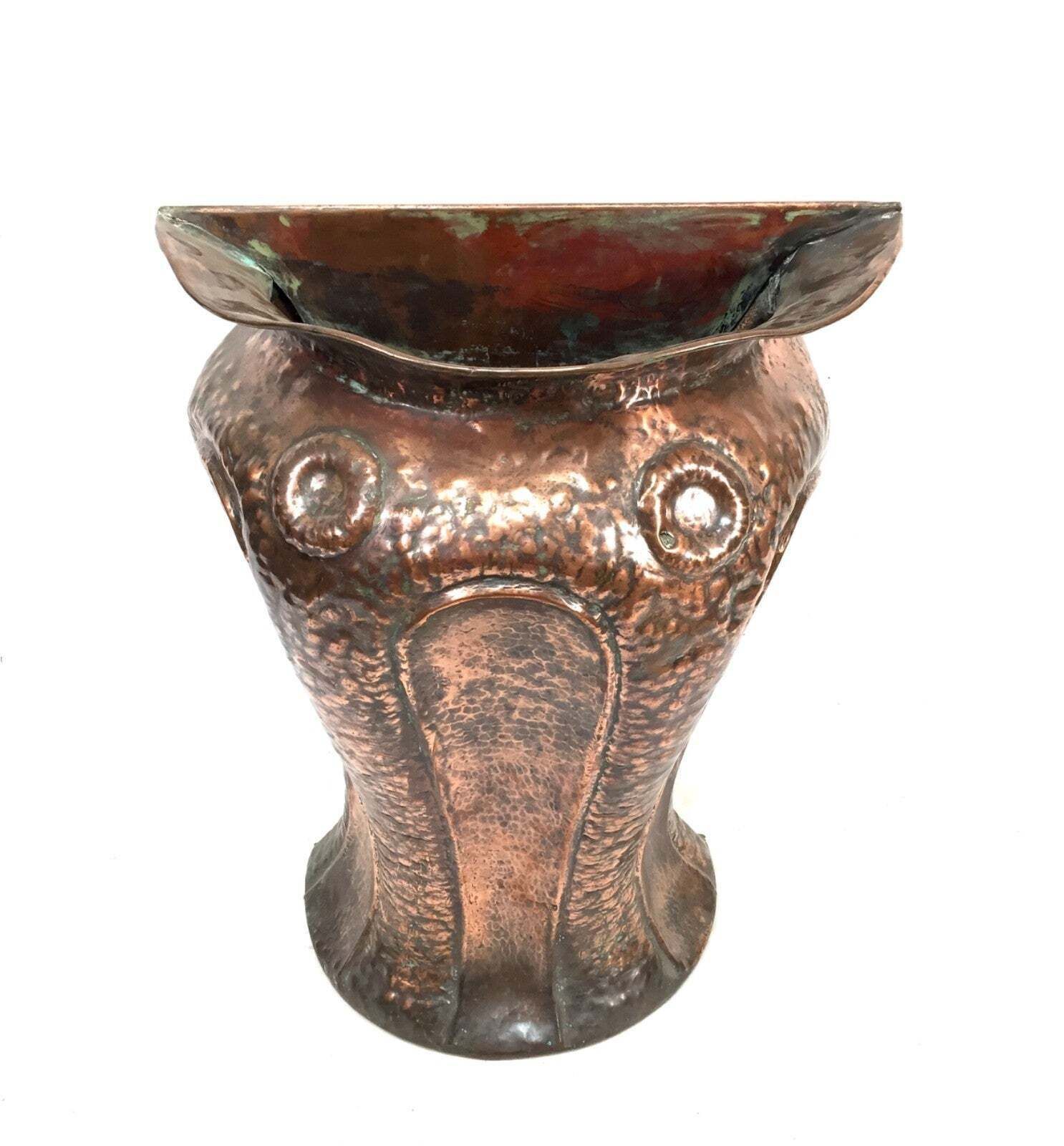 Antique Art Nouveau Large Floor Standing Copper Stick Stand Umbrella Holder 1900 photo Home Decor
