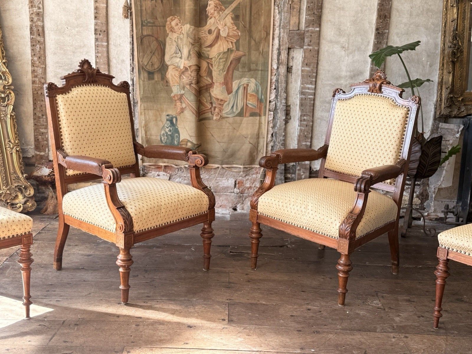 Exceptional Quality Antique Bavarian Elbow Lady's Gentlaman's  Arm Chairs C 1800 photo 1599.0