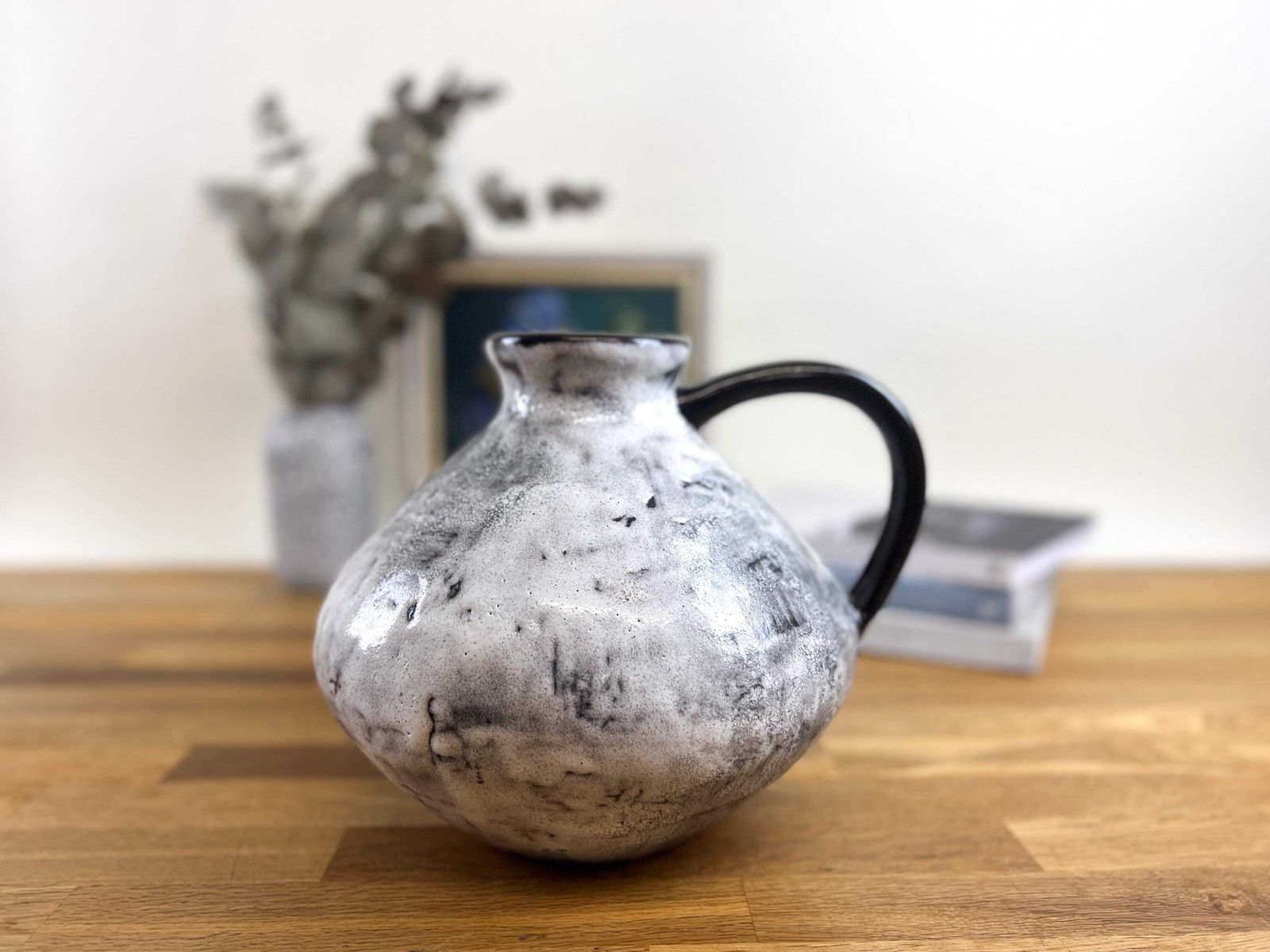 Xl Black And White Swiss Vase   Swiss Studio Pottery By Ziegler Keramik, Schaffhausen photo buy